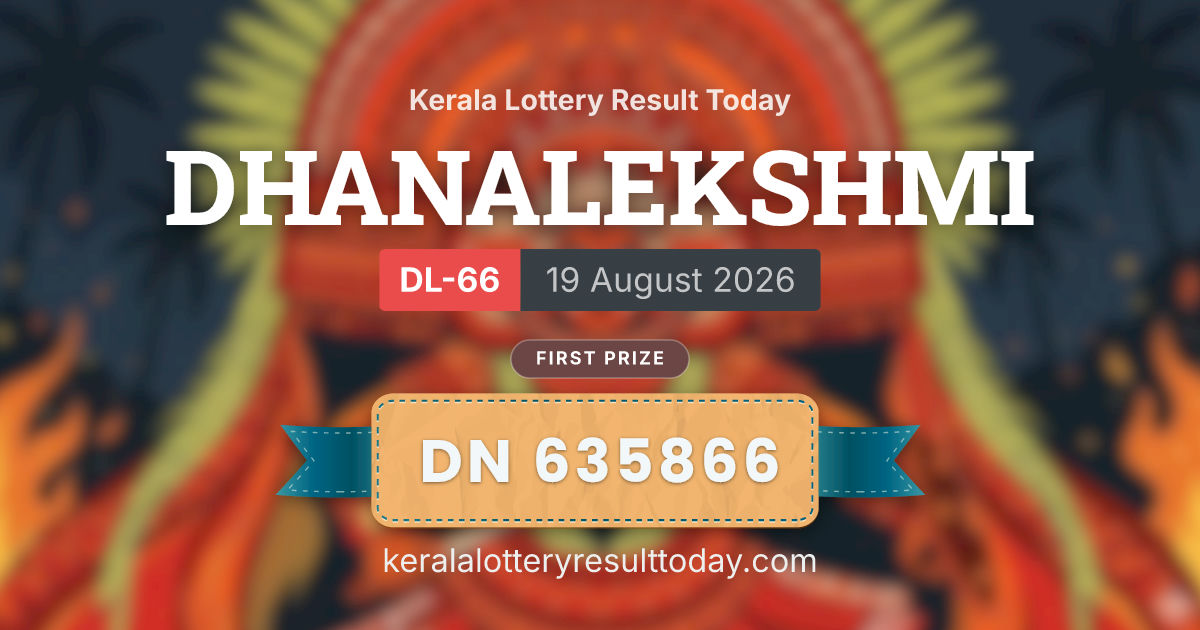 Dhanalekshmi DL-66 result summary for August 19, 2026