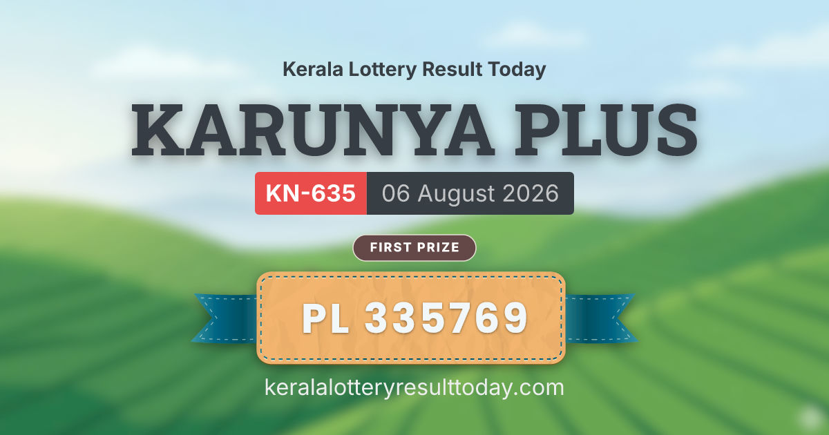 Karunya Plus KN-635 result summary for August 06, 2026