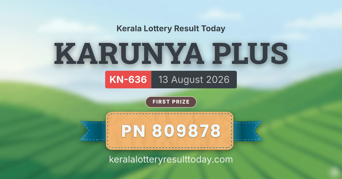 Karunya Plus KN-636 result summary for August 13, 2026