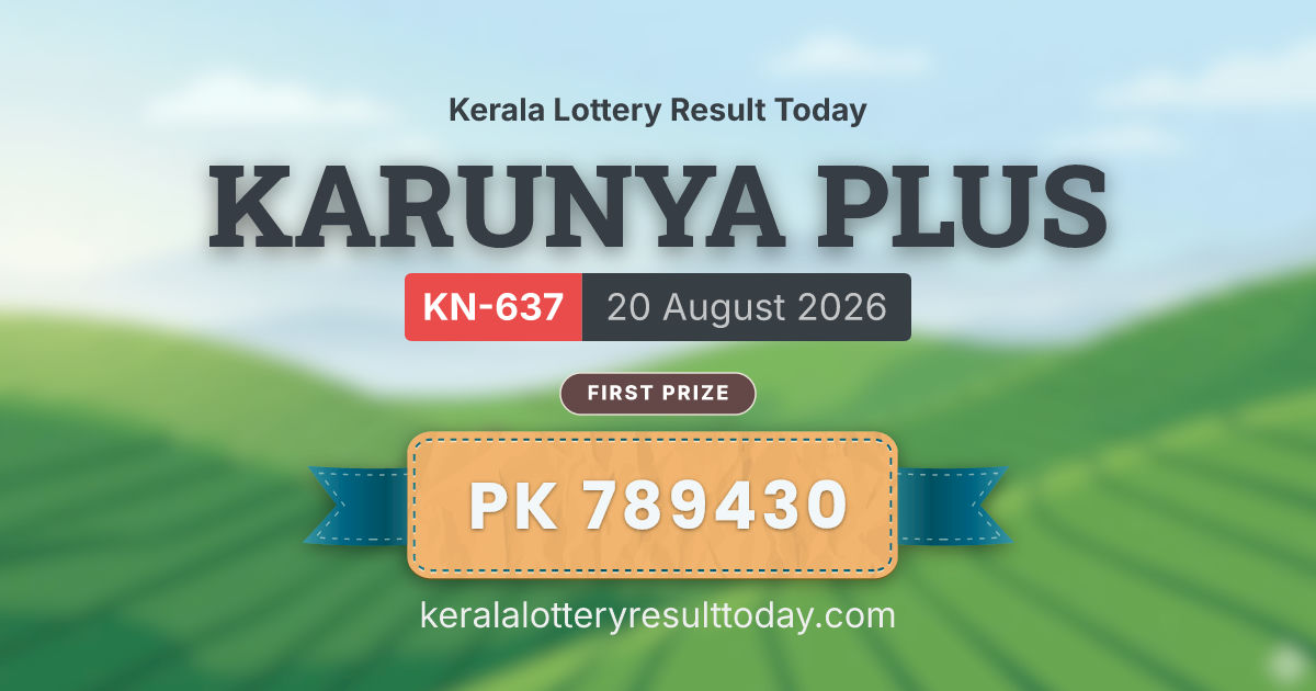 Karunya Plus KN-637 result summary for August 20, 2026