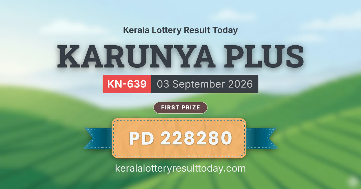 Karunya Plus KN-639 result summary for September 03, 2026