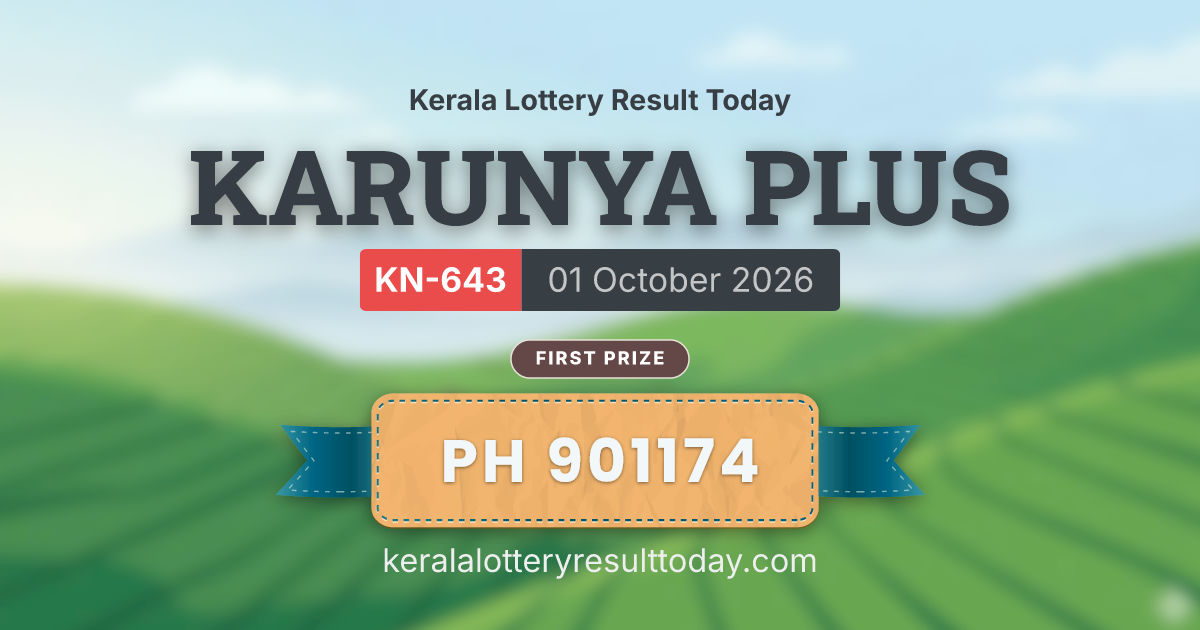 Karunya Plus KN-643 result summary for October 01, 2026