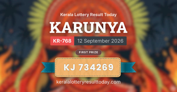 KARUNYA KR-768 Draw Announced: Rs 1 Crore First Prize